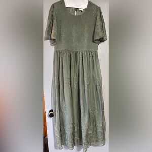 Chic Olive Midi Dress